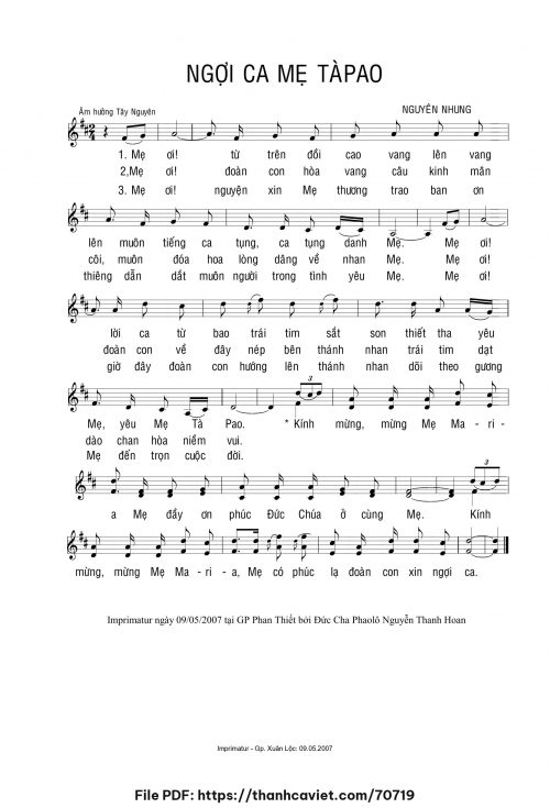 Ngợi ca Mẹ TàPao - Nguyên Nhung - trang 1