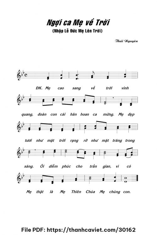 Ngợi ca Mẹ về trời - Lm. Thái Nguyên - trang 1