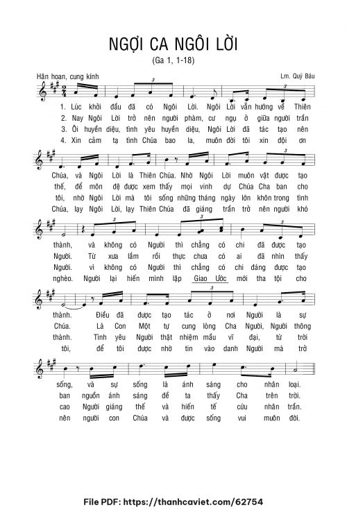 Ngợi ca Ngôi Lời - Lm. Quý Báu - trang 1