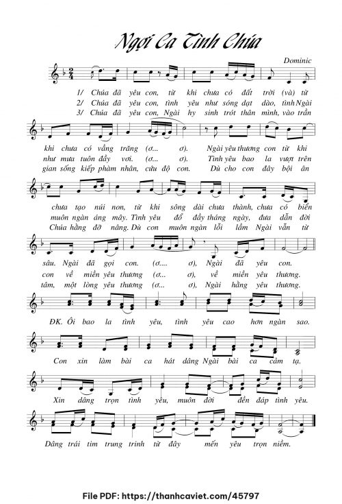 Ngợi ca tình Chúa - Lm. Dominic - trang 1