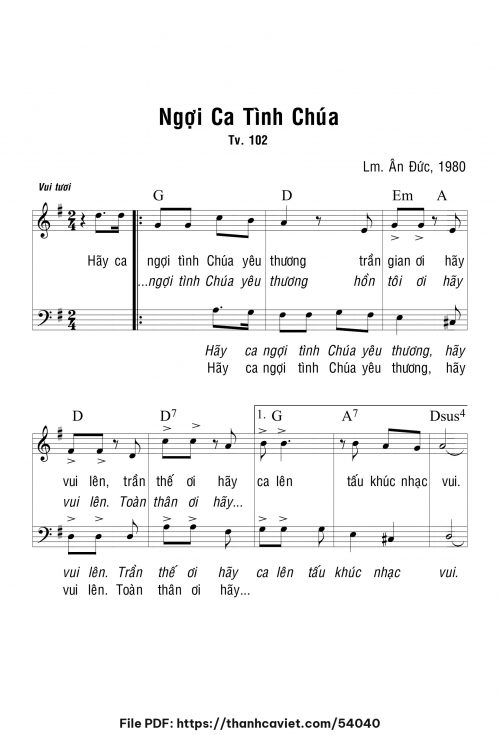 Ngợi ca tình Chúa - Lm. Ân Đức - trang 1