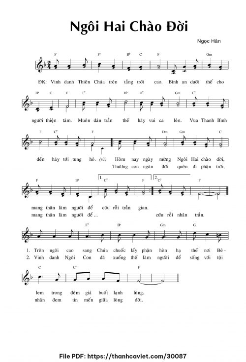 Ngôi Hai chào đời - Lm. Ngọc Hân - trang 1