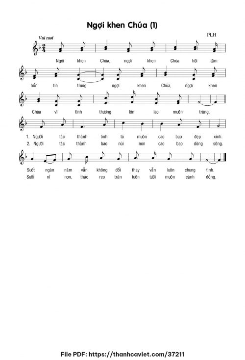 Ngợi khen Chúa 1 - Lm. Phạm Liên Hùng - trang 1