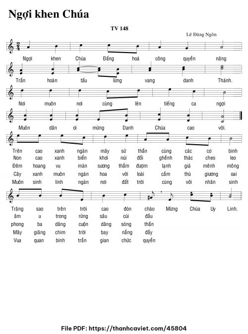 Ngợi khen Chúa - Lê Đăng Ngôn - trang 1