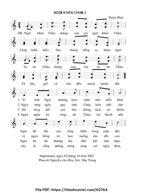 Ngợi khen Chúa - Thiên Phát - trang 1