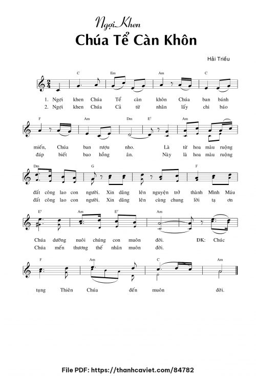 Ngợi khen Chúa Tể càn khôn - Hải Triều - trang 1