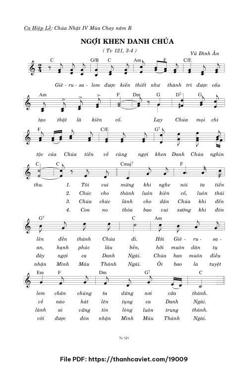 Ngợi khen Danh Chúa - Vũ Đình Ân - trang 1