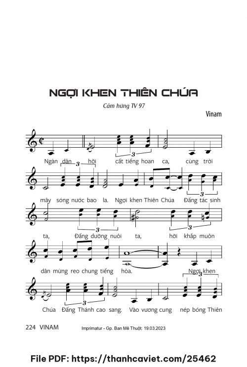 Ngợi khen Thiên Chúa - Vinam - trang 1