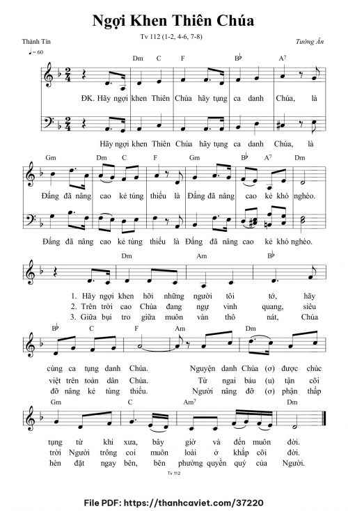 Ngợi khen Thiên Chúa - Tường Ân - trang 1