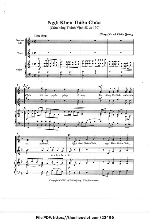 Ngợi khen Thiên Chúa - Hùng Lân - trang 1