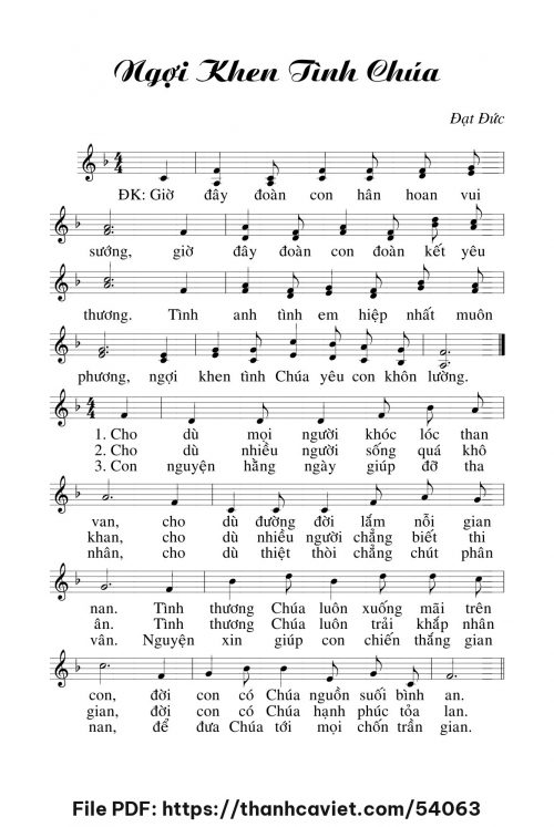 Ngợi khen tình Chúa - Đạt Đức - trang 1