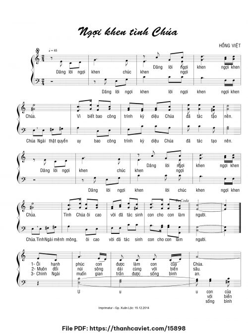 Ngợi khen tình Chúa - Hồng Việt - trang 1