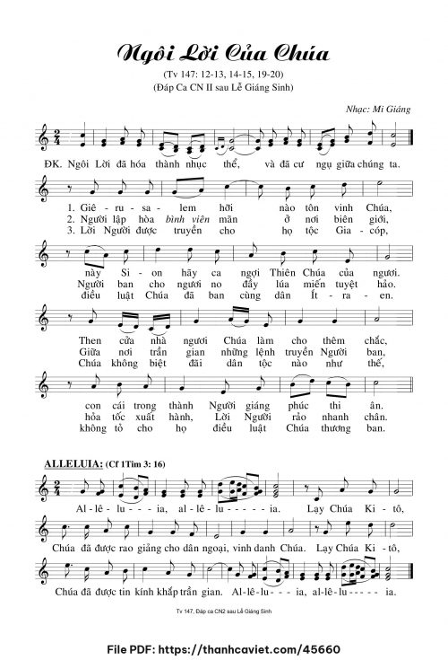 Ngôi Lời của Chúa - Mi Giáng - trang 1