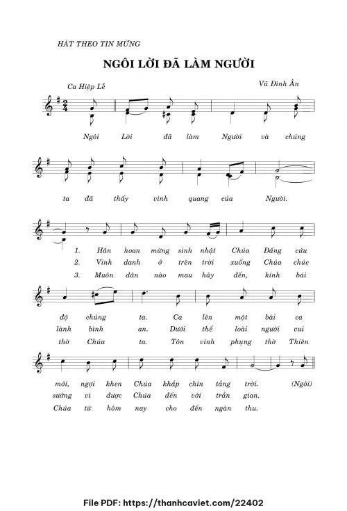 Ngôi Lời đã làm Người - Vũ Đình Ân - trang 1