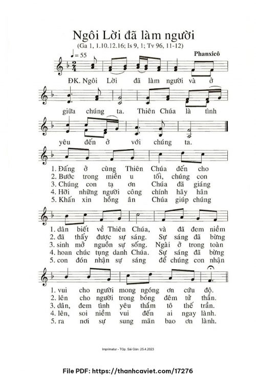 Ngôi Lời đã làm Người - Phanxicô - trang 1