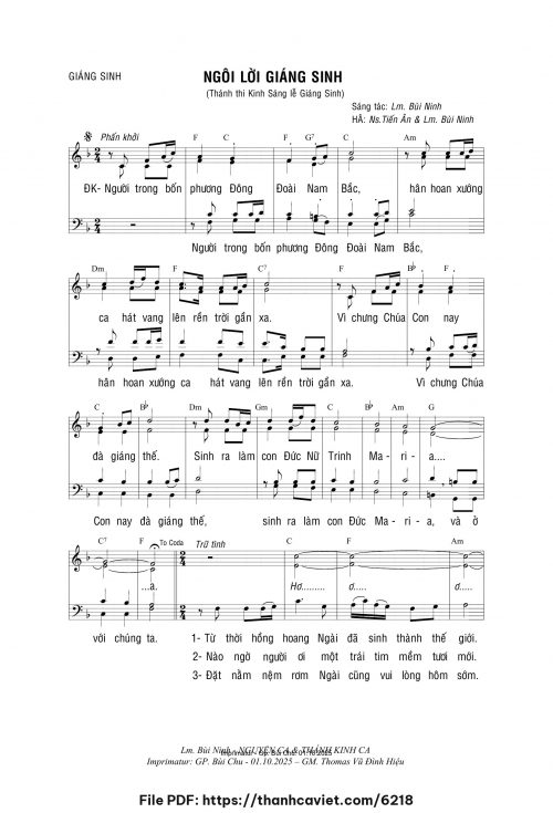 Ngôi Lời Giáng Sinh - Lm. Bùi Ninh - trang 1