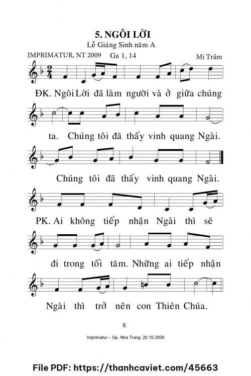 Ngôi Lời [Lễ Giáng Sinh năm A] – - Lm. Mi Trầm - trang 1