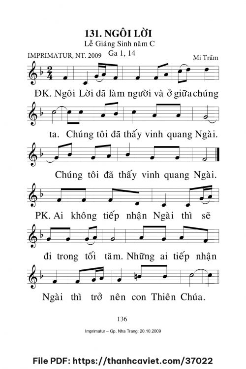 Ngôi Lời [Lễ Giáng Sinh năm C] – - Lm. Mi Trầm - trang 1