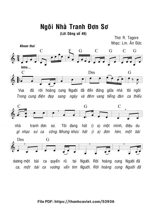 Ngôi nhà tranh đơn sơ - Lm. Ân Đức - trang 1