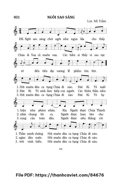 Ngôi sao sáng - Lm. Mi Trầm - trang 1