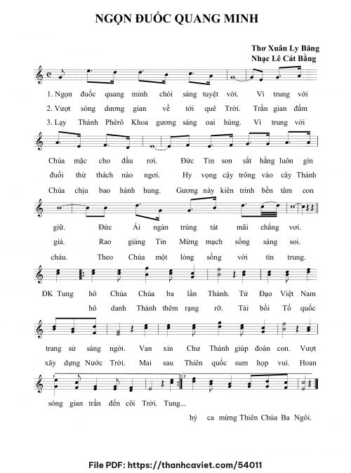 Ngọn đuốc quang minh - Lê Cát Bằng - Thơ: ĐÔ. Xuân Ly Băng - trang 1