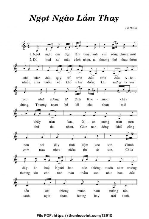 Ngọt ngào lắm thay - Lữ Hành - trang 1
