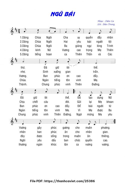 Ngũ bái - Đào Trung - trang 1