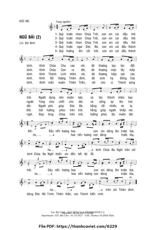 Ngũ bái 2 - Lm. Bùi Ninh - trang 1