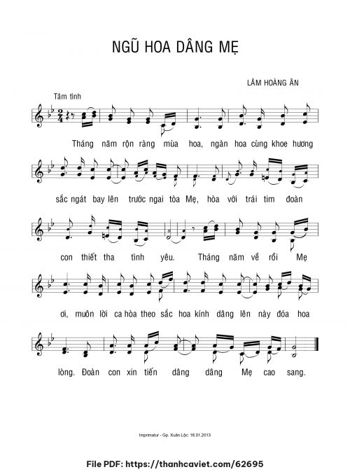 Ngũ hoa dâng Mẹ - Lm. Lâm Hoàng Ân - trang 1