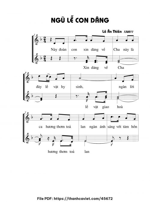 Ngũ lễ con dâng - Lê Ân Thiên - trang 1