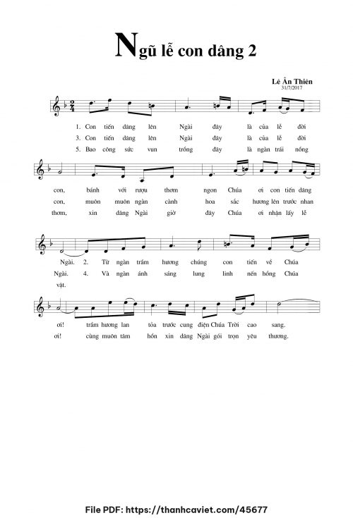 Ngũ lễ con dâng 2 - Lê Ân Thiên - trang 1