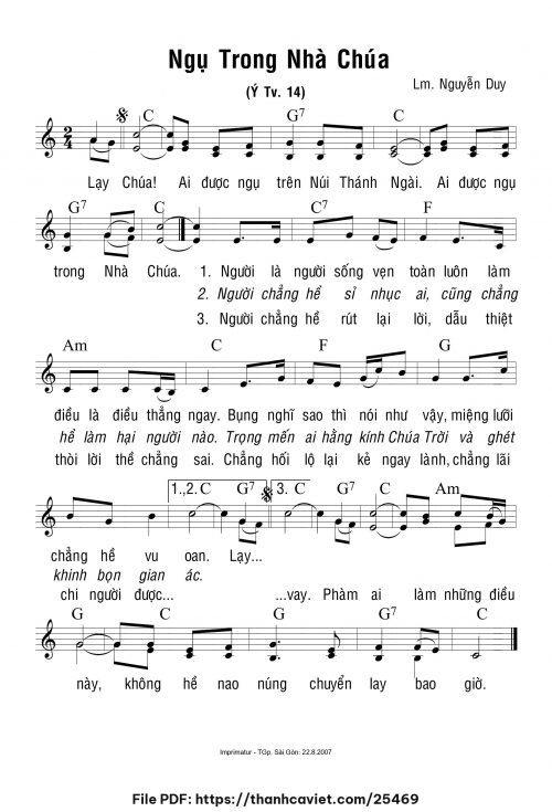 Ngụ trong Nhà Chúa - Lm. Nguyễn Duy - trang 1