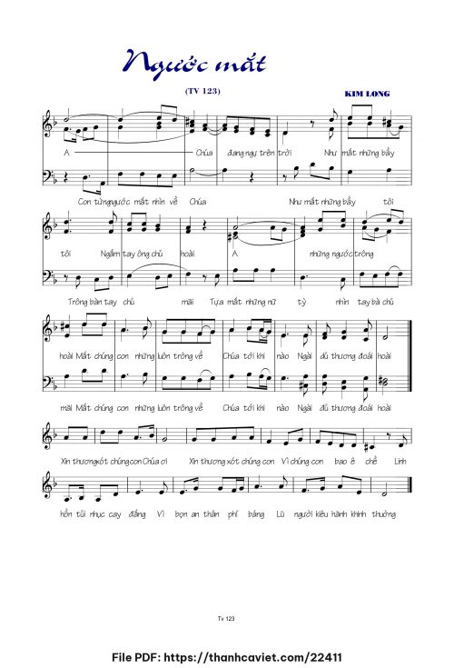 Ngước mắt - Lm. Kim Long - trang 1