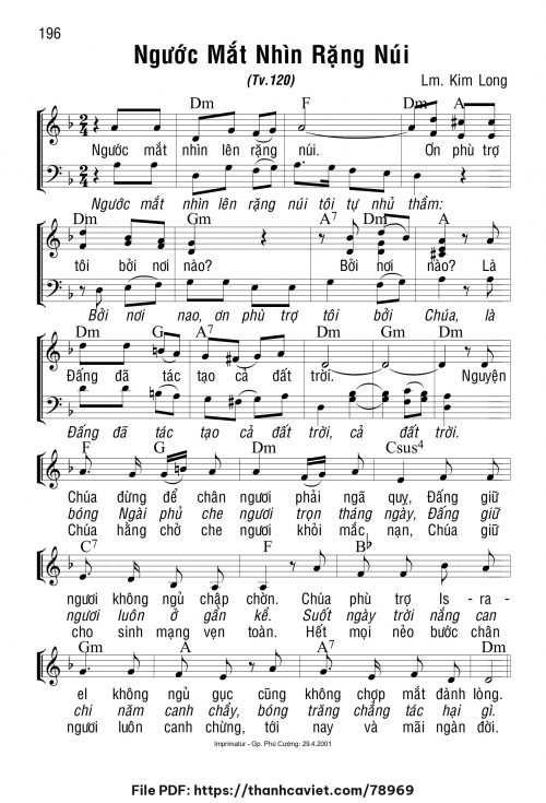 Ngước mắt nhìn rặng núi - Lm. Kim Long - trang 1