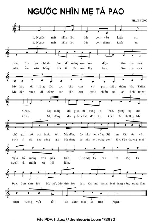 Ngước nhìm Mẹ TàPao - Phan Sinh - trang 1