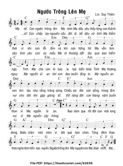 Ngước trông lên Mẹ - Lm. Duy Thiên - trang 1