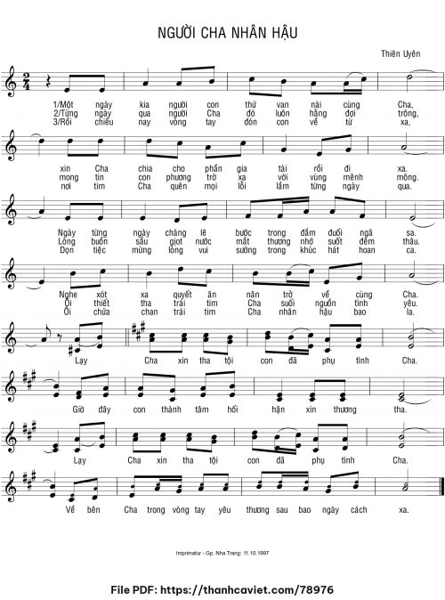 Người Cha nhân hậu - Sr. Thiên Uyên - trang 1