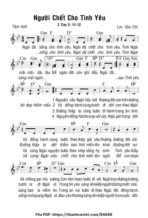 Người chết cho tình yêu - Lm. Văn Chi - trang 1