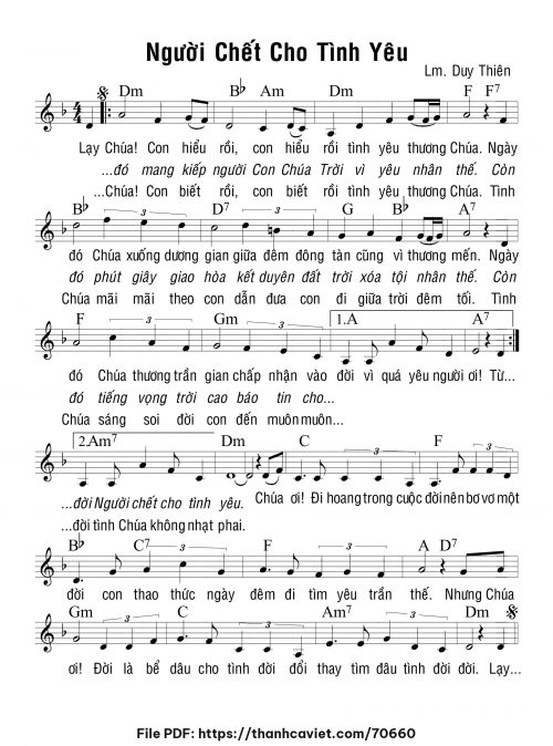 Người chết cho tình yêu - Lm. Duy Thiên - trang 1