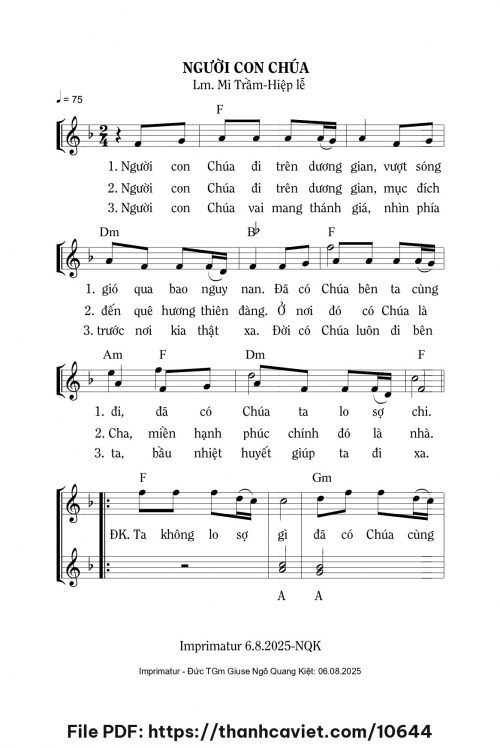 Người con Chúa - Lm. Mi Trầm - trang 1