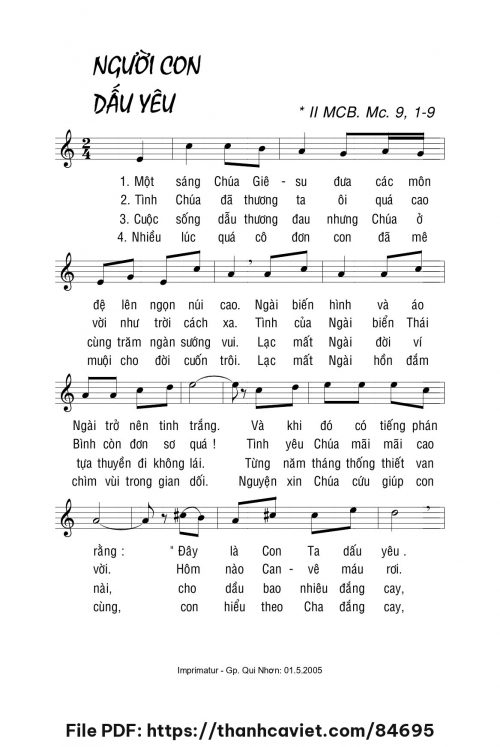 Người Con dấu yêu - Lm. La Thập Tự - trang 1