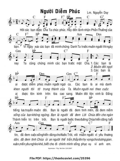 Người diễm phúc - Lm. Nguyễn Duy - trang 1