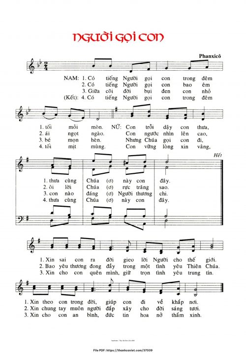 Người gọi con - Phanxicô - trang 1