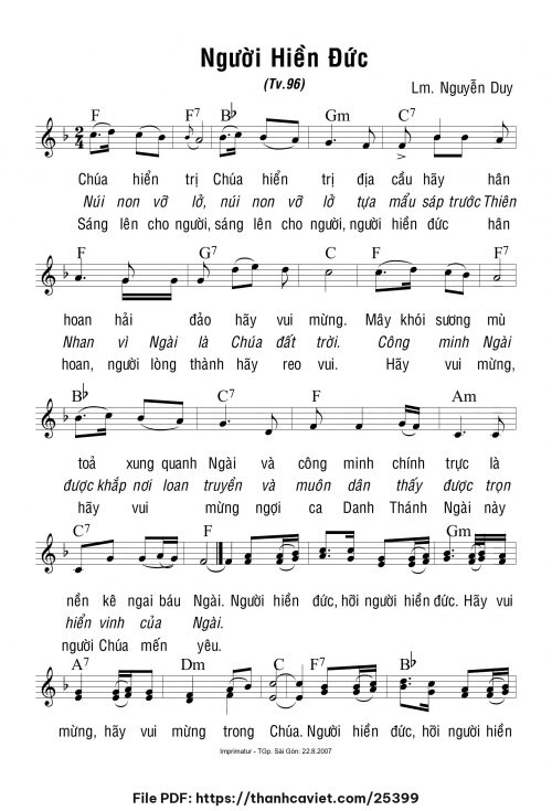 Người hiền đức - Lm. Nguyễn Duy - trang 1