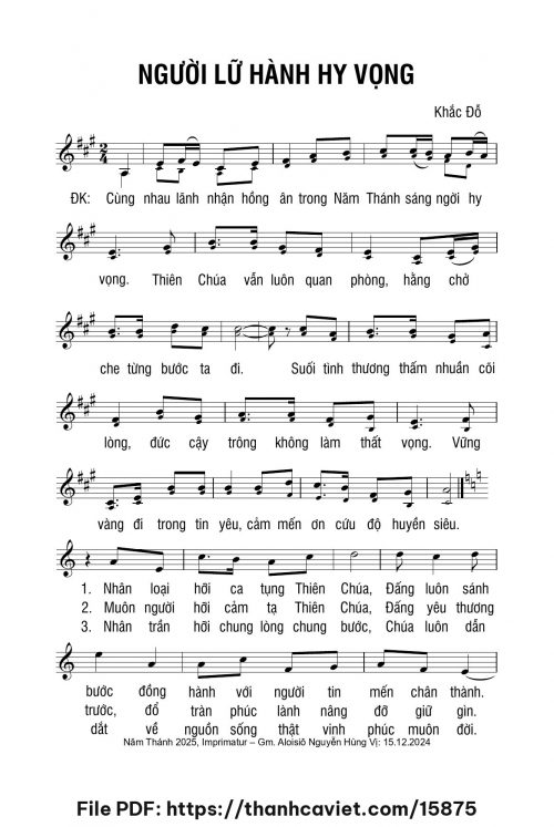Người lữ hành hy vọng - Lm. Khắc Đỗ - trang 1