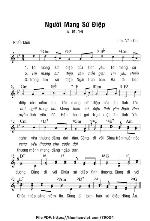 Người mang sứ điệp - Lm. Văn Chi - trang 1