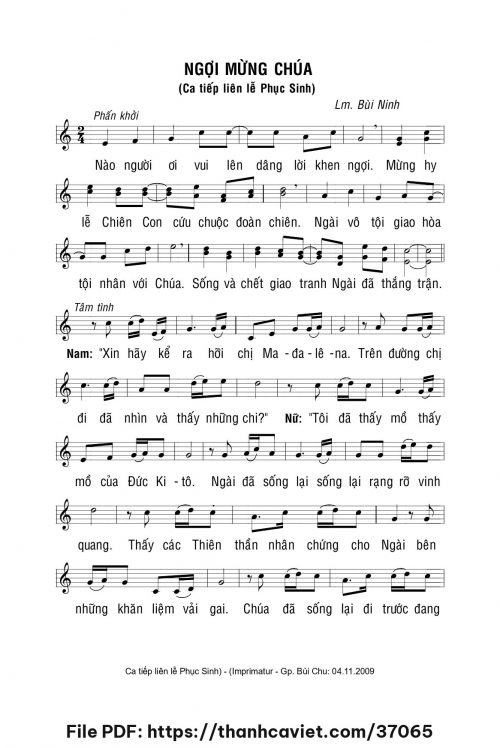 Người mừng Chúa - Lm. Bùi Ninh - trang 1