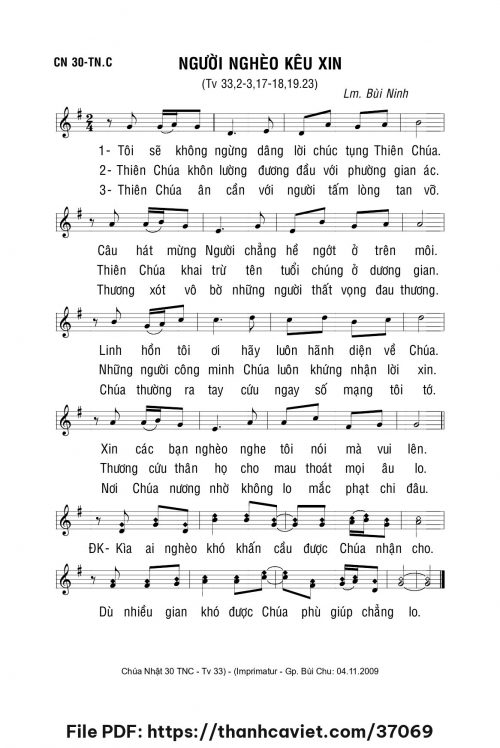 Người ngheo kêu xin - Lm. Bùi Ninh - trang 1