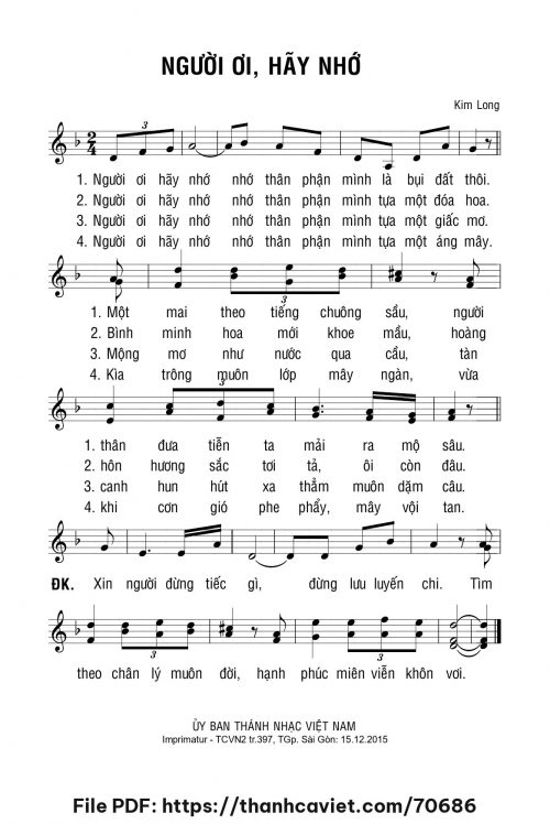Người ơi hãy nhớ - Lm. Kim Long - trang 1