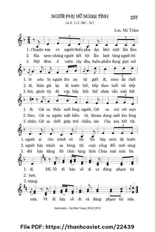 Người phụ nữ ngoại tình - Lm. Mi Trầm - trang 1